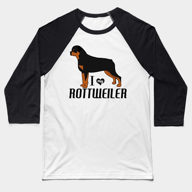 ROTTIE Rottweiler Dog Breed Pattern in Blue Baseball T-Shirt by JessDesigns